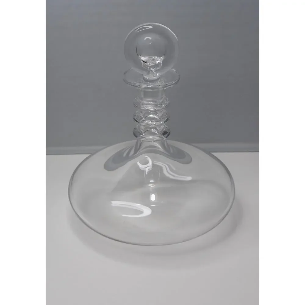 Baccarat Blown Glass Spiral Ring Neck Ship's DECANTER with Moon Stopper France